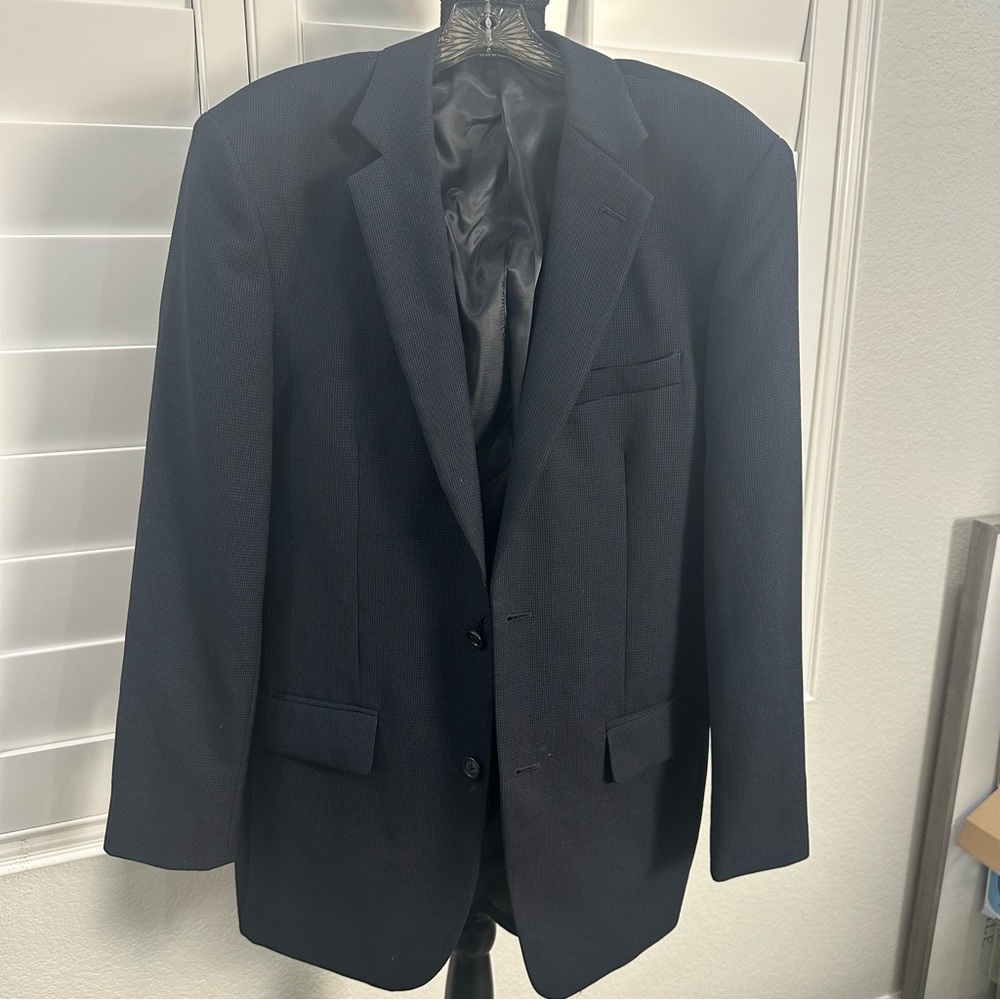 Joseph Feiss Men's Sport Coat Blazer Two Button Navy Blue  40L